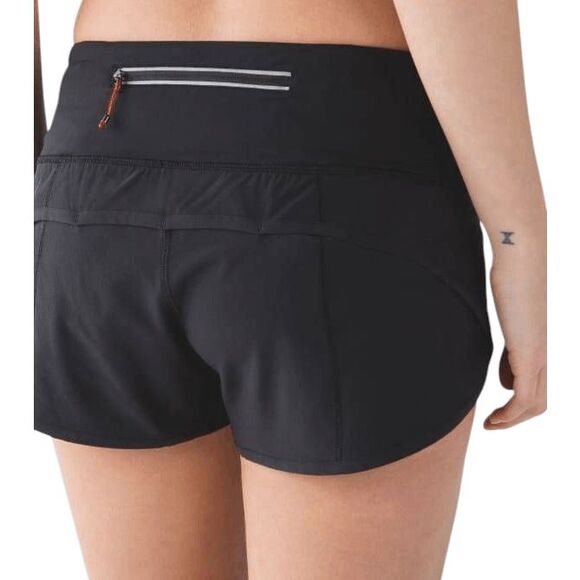 LULULEMON ATHLETICA Speed Short 'Block-It Pocket 2.5" In Black Size 8 - Picture 1 of 3